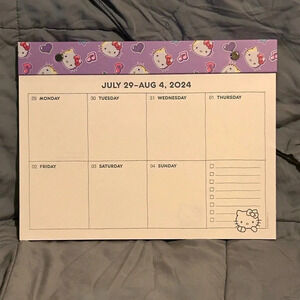 Hello Kitty 17 Month Desktop Calendar for 2025 Made by Sanrio